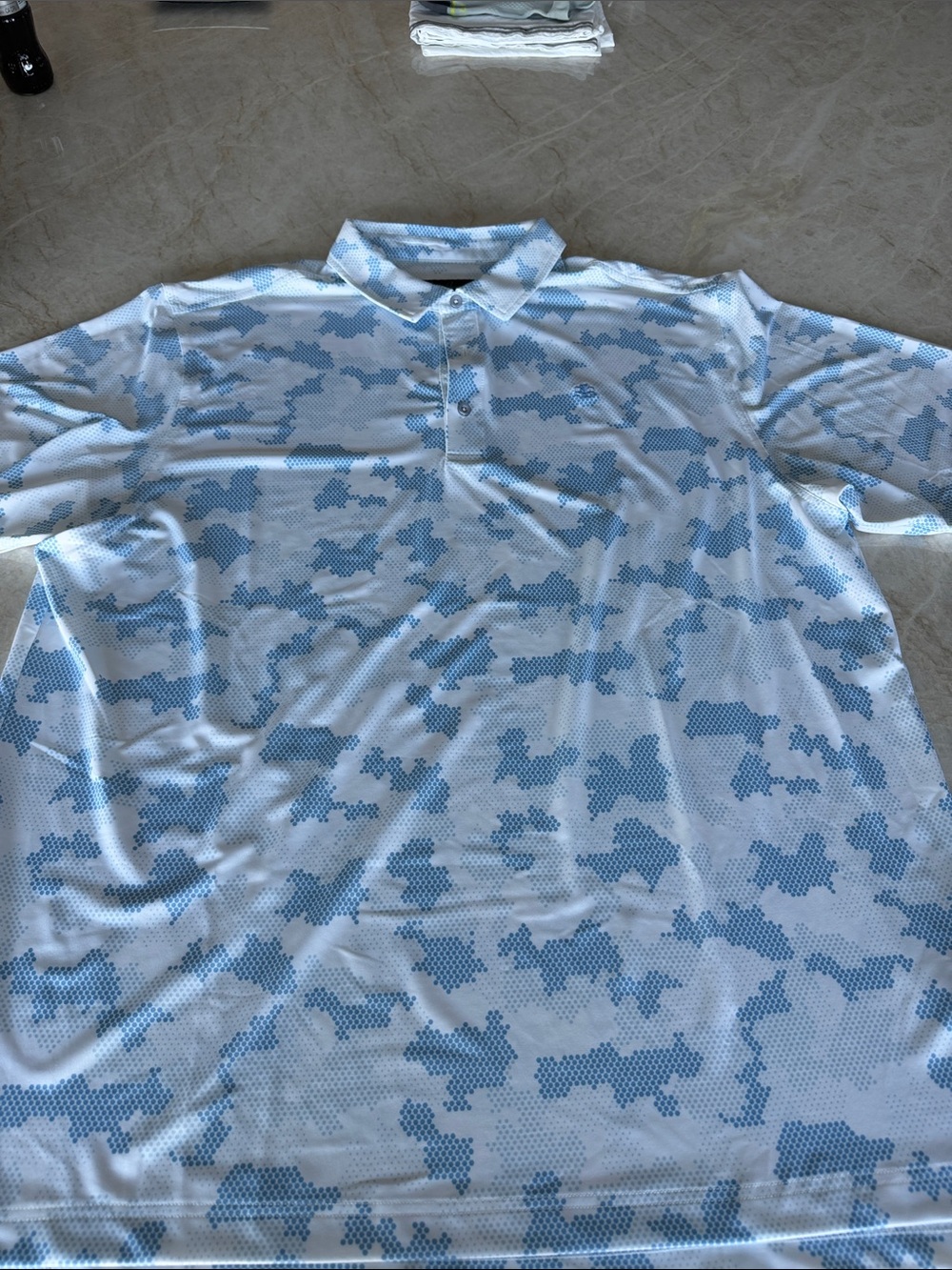 Bobby Jones Light Blue and White Camouflage Golf Polo